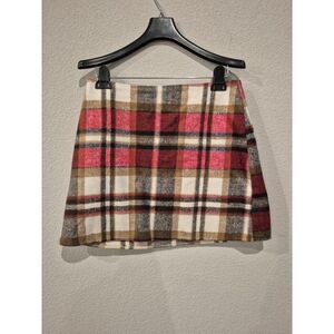 Womens High Waist Plaid Woven Pencil Skirt Medium Multicolor NWOT